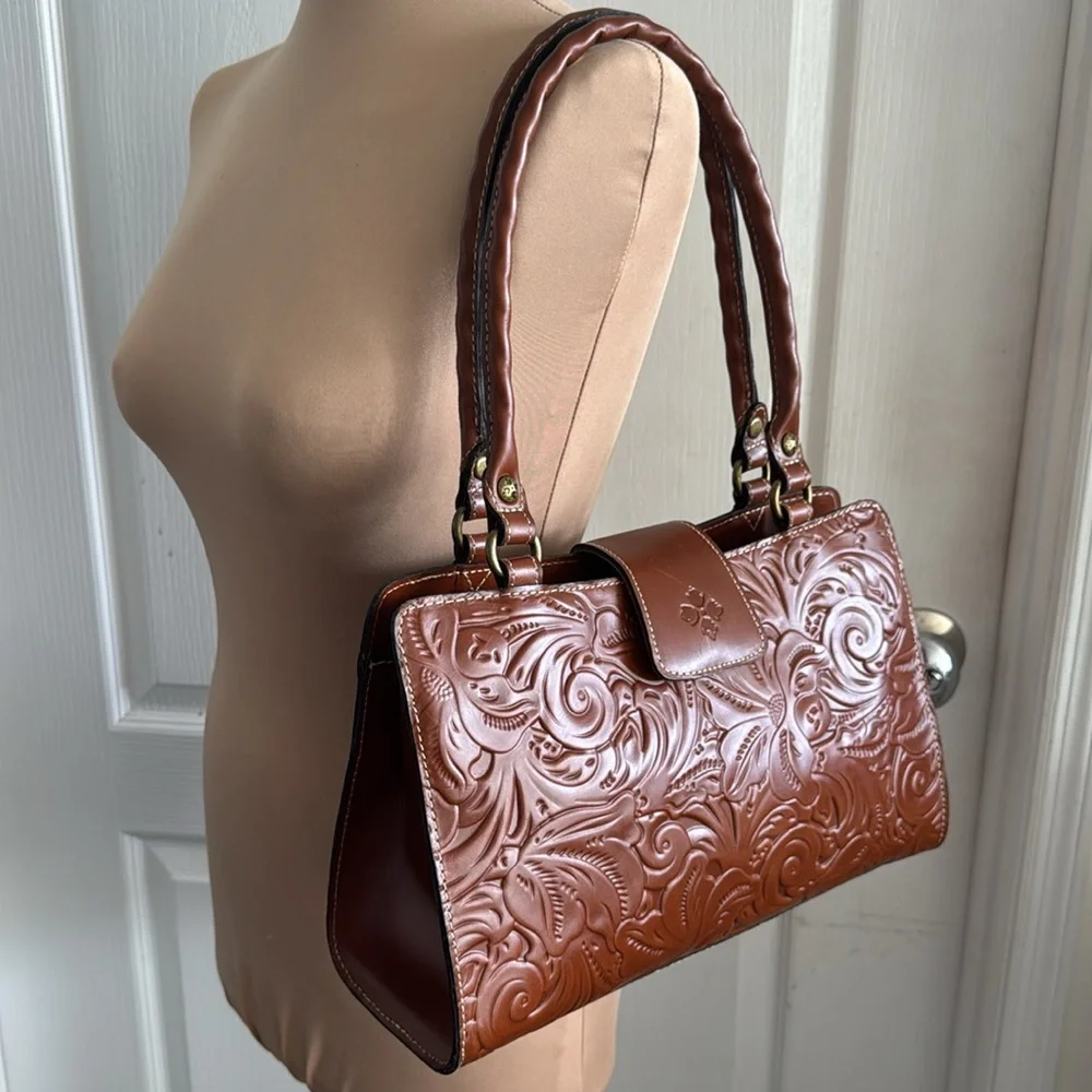 Patricia Nash Burnish Tooled Leather Rienzo Shoulder Handbag Florence